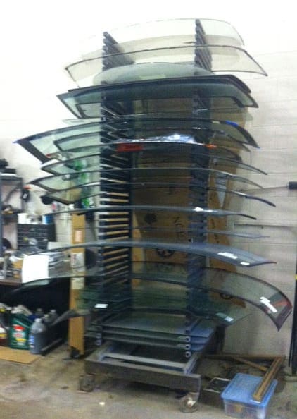 Stack of Windshields for glass warranty